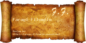 Faragó Filoméla névjegykártya